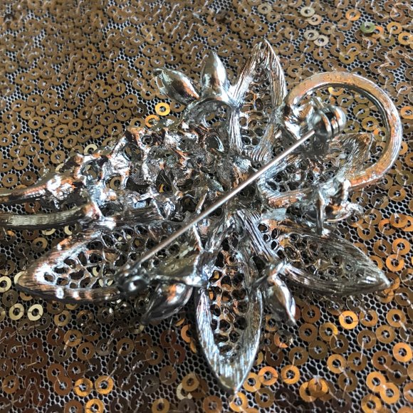 LARGE RHINESTONE BRROCH - Picture 2 of 3